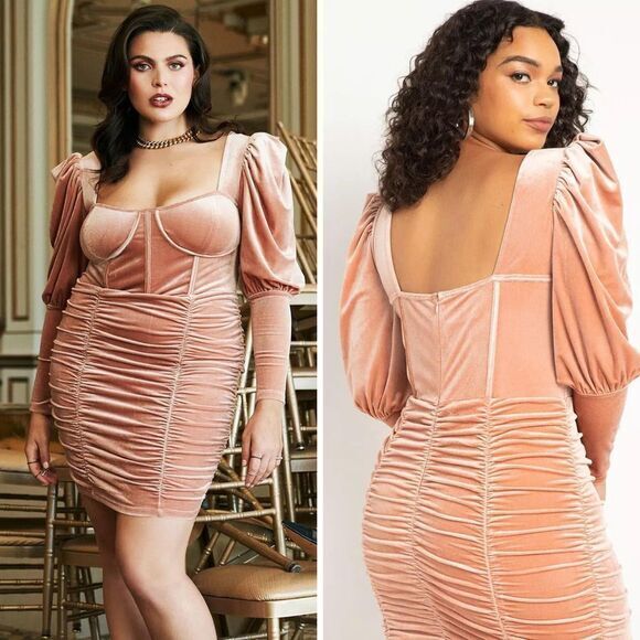 NEW Eloquii Bustier Velvet Dress, 16‎ - Picture 1 of 16